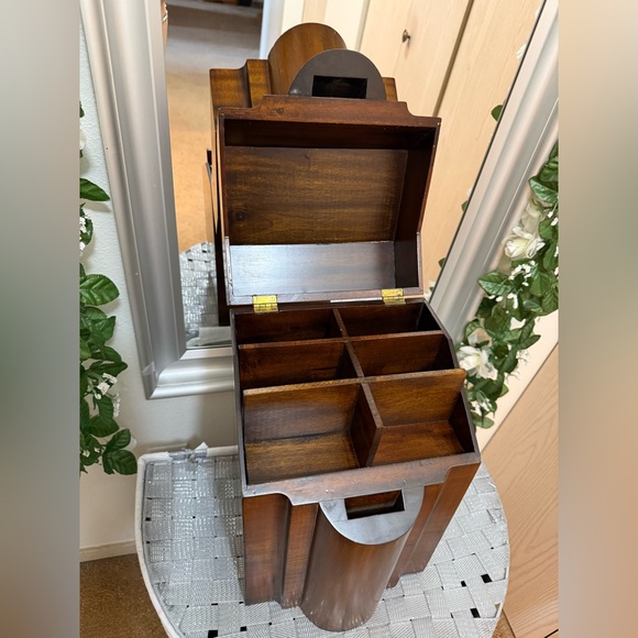 Mahogany Wood Knife Box - Picture 8 of 11